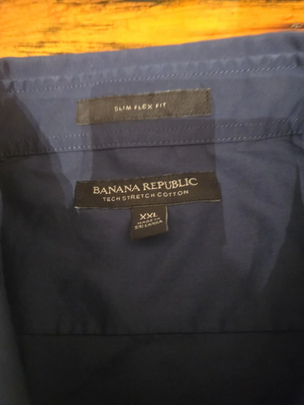 Banana Republic Tech Stretch Cotton Shirt - Deep Navy